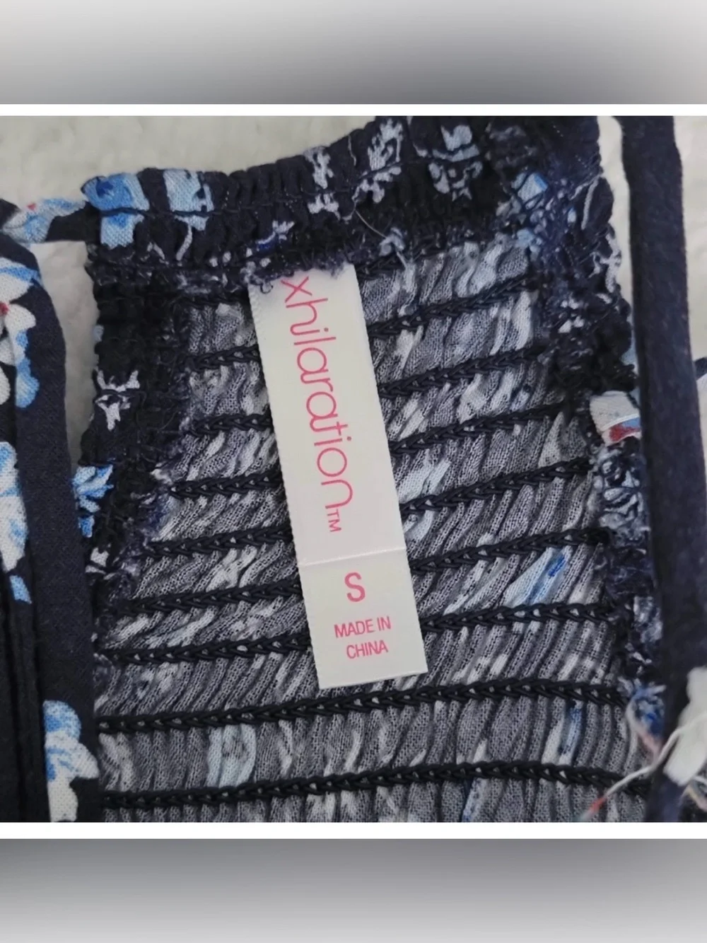 Exhilaration: Size S Navy Floral Smocked Maxi Dress